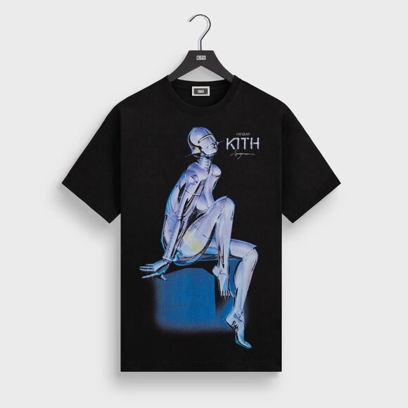 Kith for Nanzuka Gallery Sorayama Model A Stitch Tee Black Size Large  Confirmed - Picture 1 of 5